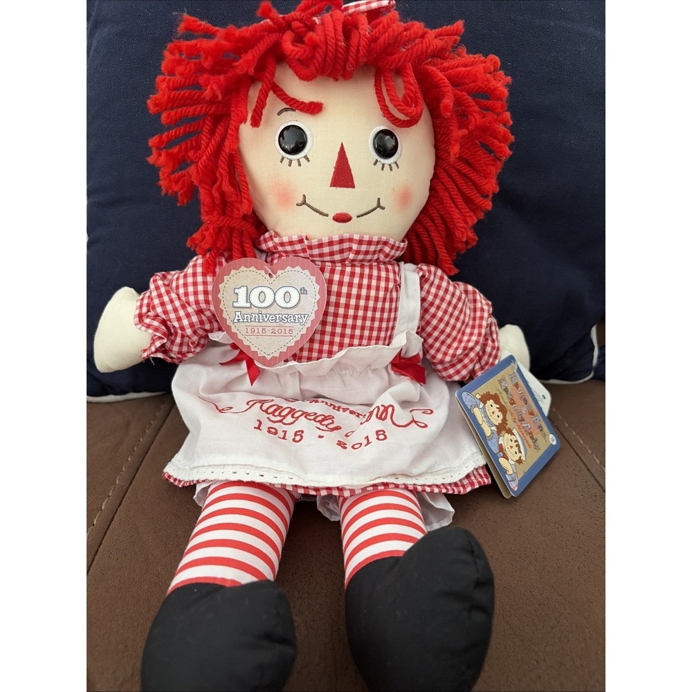 Raggedy Ann 100th Anniversary Classic American Rag Doll  17" Plush Hasbro Aurora